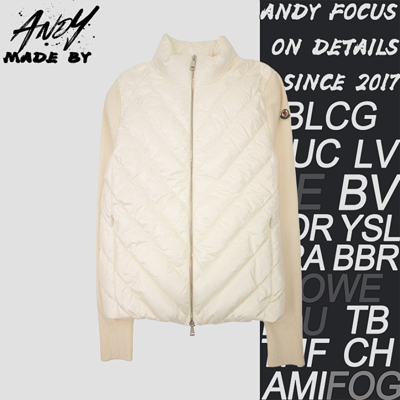 Diagonal Striped Knitted Thin Down Jacket