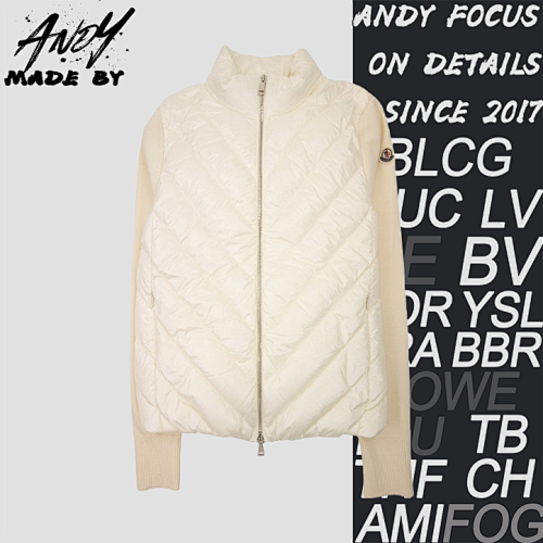 Diagonal Striped Knitted Thin Down Jacket