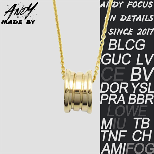 B Bulgari Smooth Spring Necklace In Gold