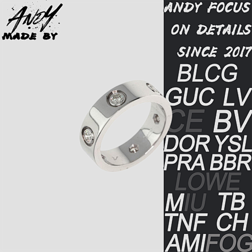C Wide Six Diamond Ring In White Gold