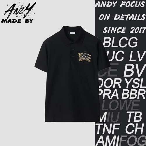 Bbr Plaid War Horse Embroidered Polo Short Sleeves-black