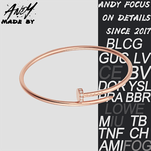 C Fine Edition Head And Tail Diamond Nail Bracelet Rose Gold