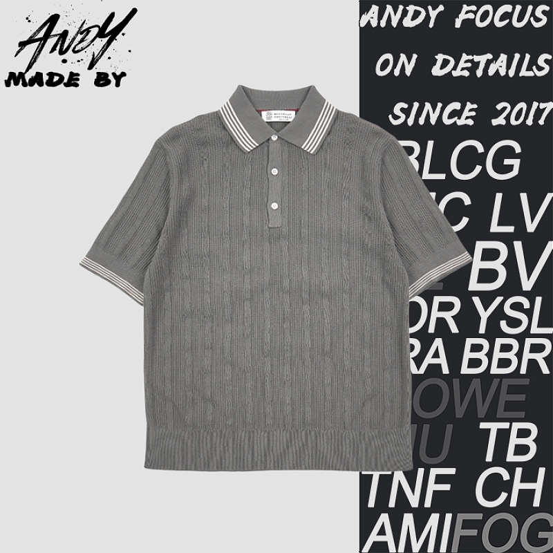 Color-block Vertical Stripe Collar Polo Short Sleeve