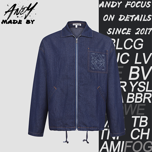 Loewe Embroidered Logo Cotton Denim Jacket