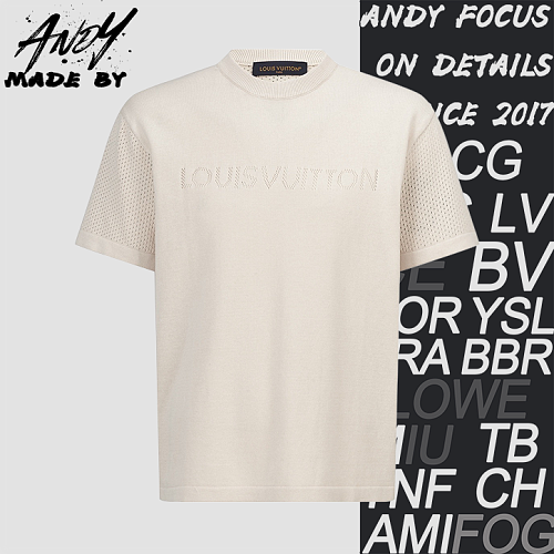 Louis Vuitton Openwork Jacquard Logo Knit Short-Sleeve
