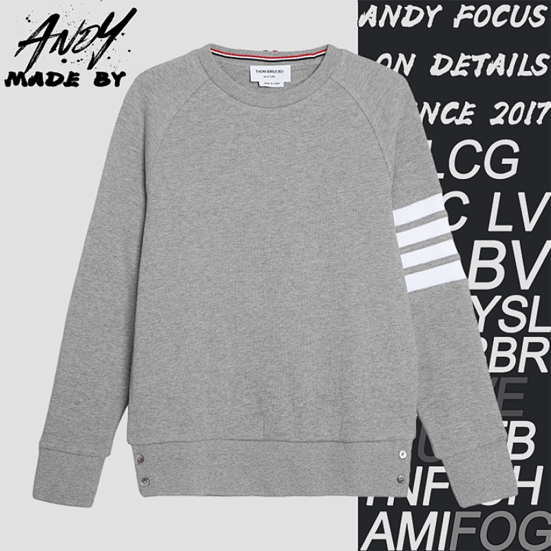 Waffle Knit Crew Neck Long-sleeved Grey