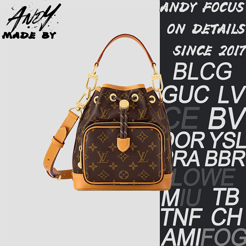 Louis Vuitton LV Noe Cargo Monogram All-over Print Drawstring Closure Handbag Em ID