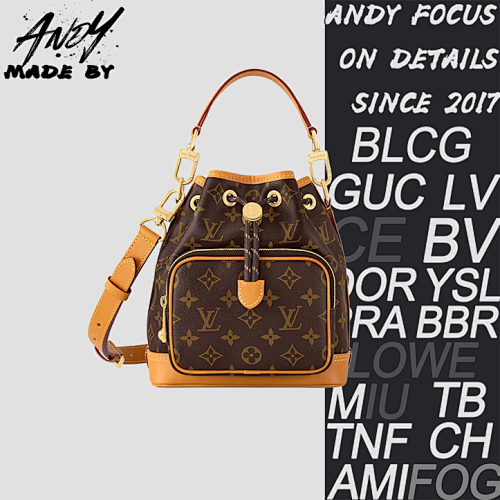Louis Vuitton LV Noe Cargo Monogram All-over Print Drawstring Closure Handbag Em ID