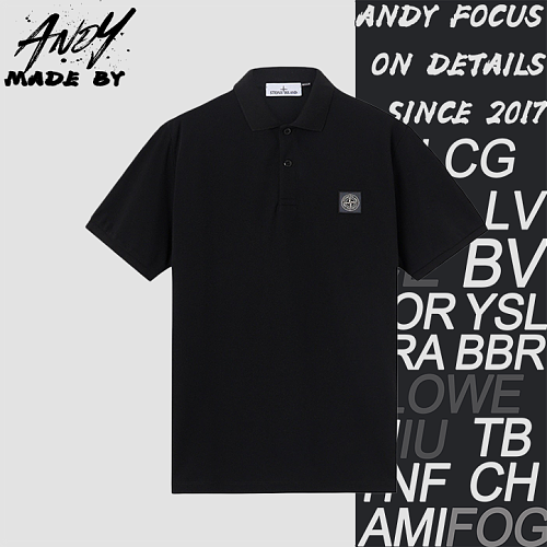 Island Pattern Layered Collar Jacquard Polo Short Sleeve