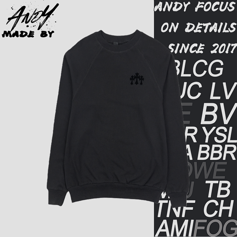 Cross-shaped Flocked Sweatshirt