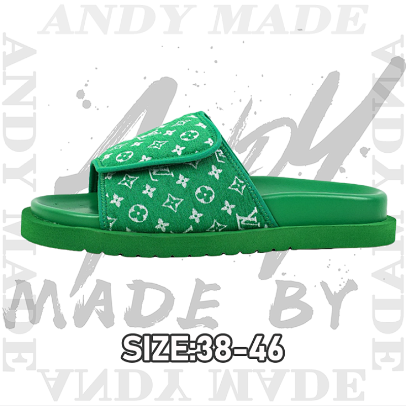 Louis Vuitton Miami Damier Round Toe Flip Flops Green