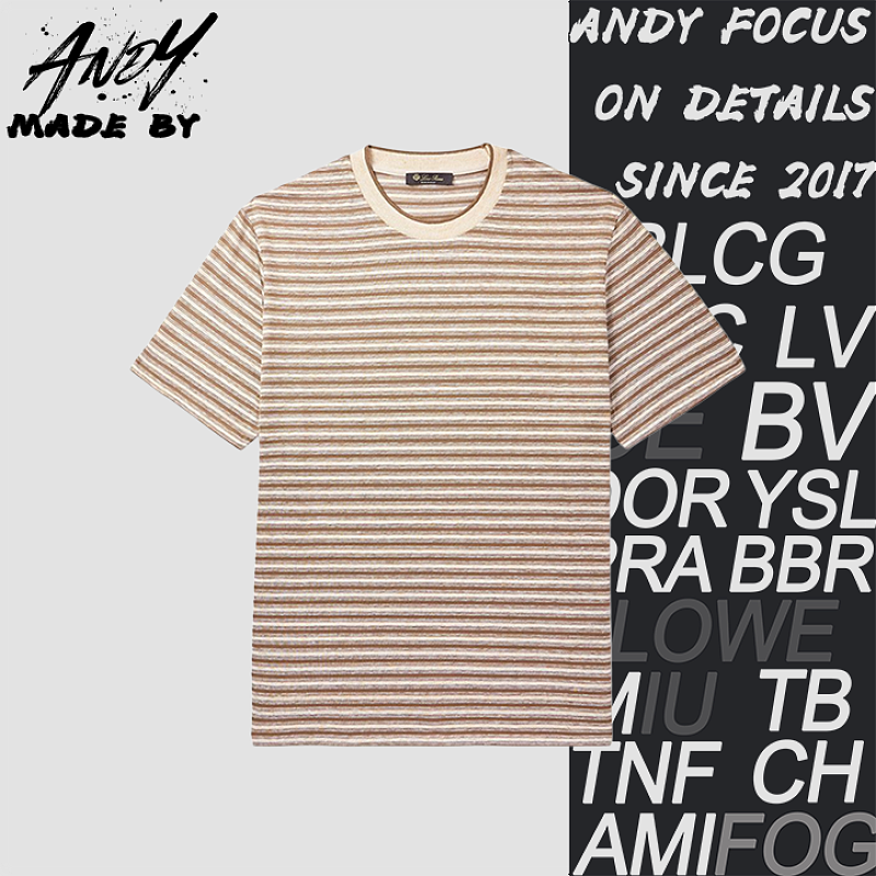 Yellow Striped Crew Neck Short-sleeve
