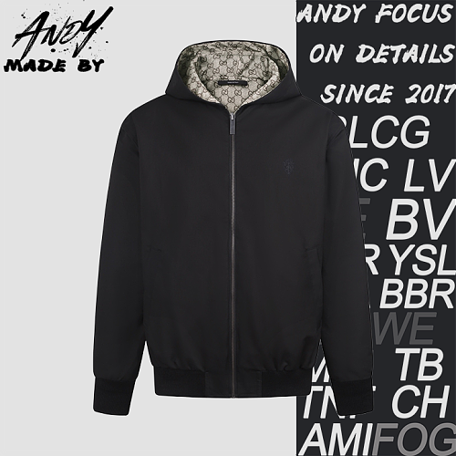 Gucci Reversible Cotton Canvas Embroidered Logo Jacket