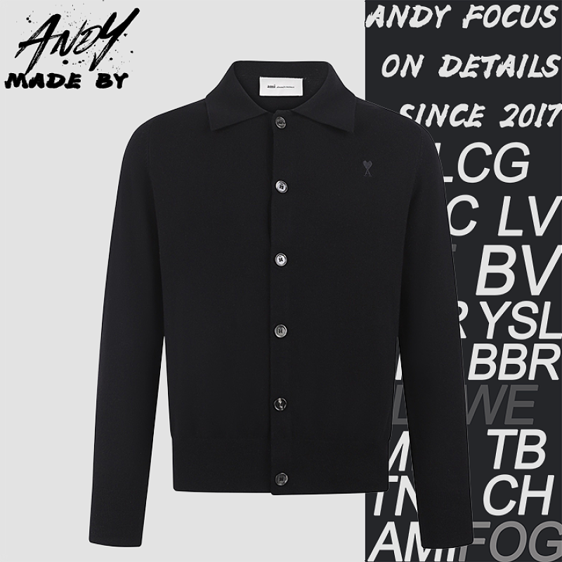 Wool Adc Embroidered Knit Cardigan Sweater