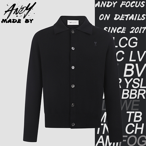 Wool Adc Embroidered Knit Cardigan Sweater