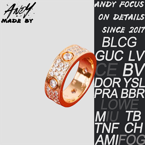 C Six Main Stone Full Diamond Ring In Rose Gold