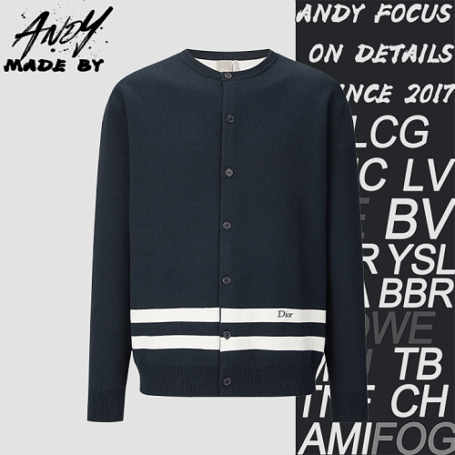Dior Jacquard Embroidered Logo Cardigan