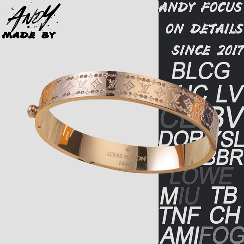 Louis Vuitton Engraved Printed Bracelet Rose Gold