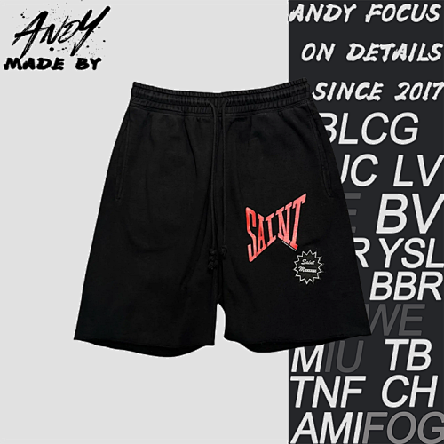 27 S M Saint Logo Print Shorts