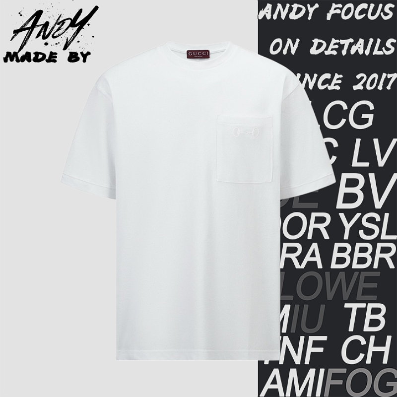 Gucci Short-Sleeve Shirt With Embroidered Pocket Logo