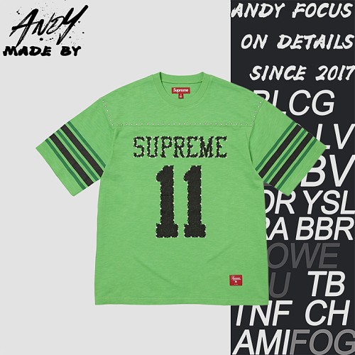 Supreme Letter Short-Sleeve Soccer Jersey