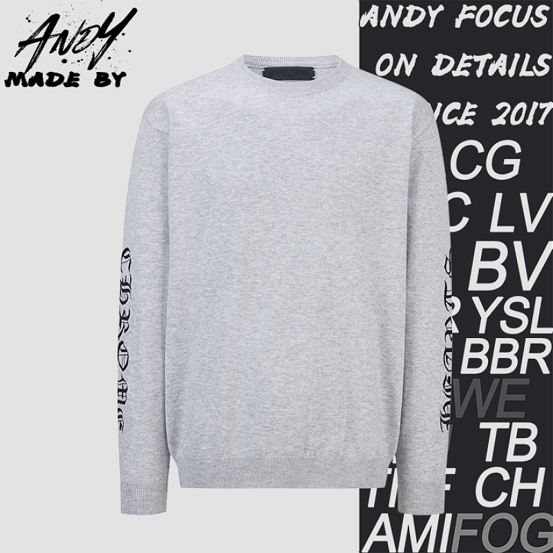 Chrome Hearts Double-Sleeve Embroidered Logo Knit Sweater