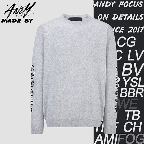Chrome Hearts Double-Sleeve Embroidered Logo Knit Sweater
