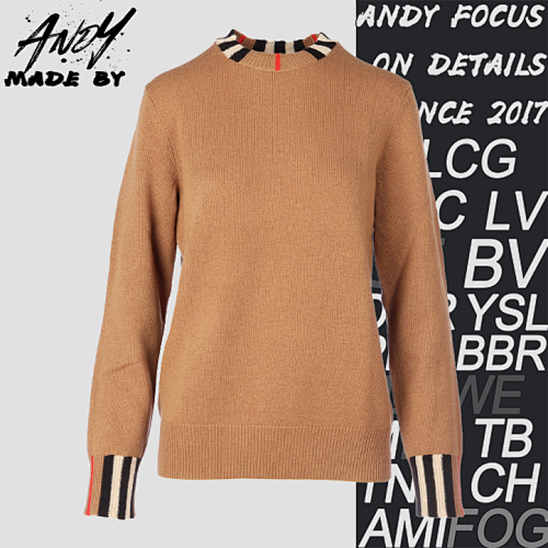 Check Ribbed Crew Neck Sweater
