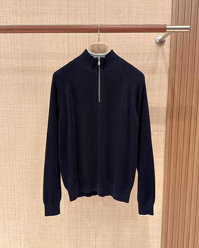 British Ribbed Half Zipper