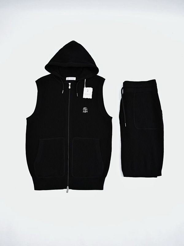 Logo-embroidered Cotton Hooded Gilet