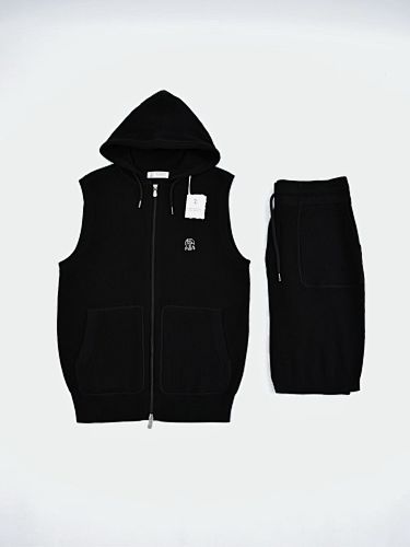 Logo-embroidered Cotton Hooded Gilet