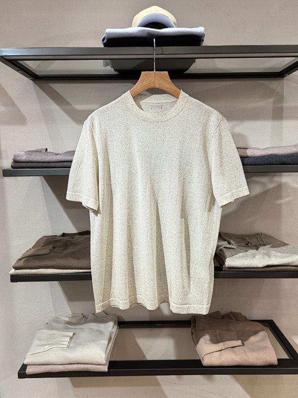 Off-White Zz New Round Neck Short Sleeve T Linen Yarn Material Comfortable And Breathable Upper Body