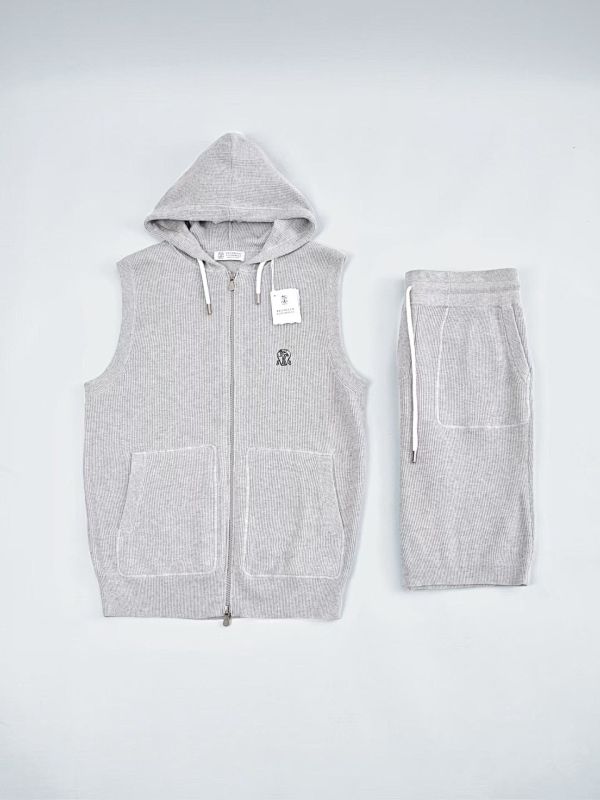 Logo-embroidered Cotton Hooded Gilet