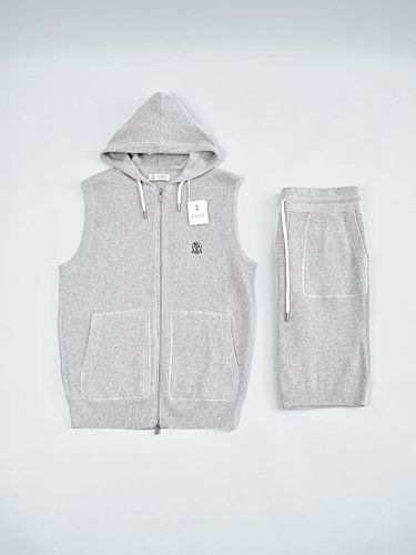 Logo-embroidered Cotton Hooded Gilet
