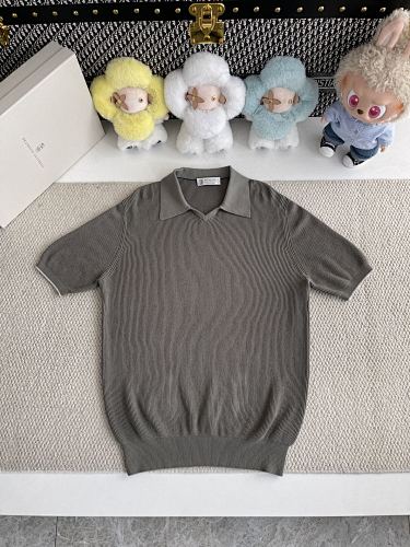 Ribbed-knit Cotton Polo Sweater