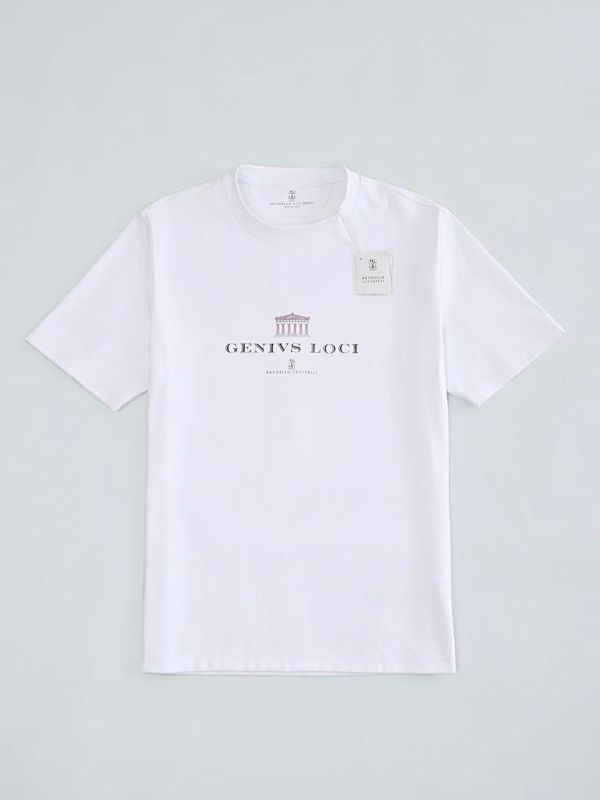 Cotton Jersey Crew Neck T-shirt With Print