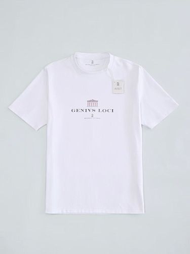 Cotton Jersey Crew Neck T-shirt With Print