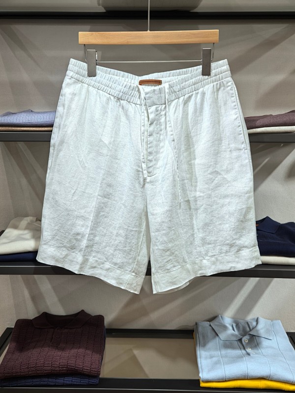 ZZ Linen Casual Shorts Made From 100 Natural Linen Feature An Elastic Waistband With A Dou