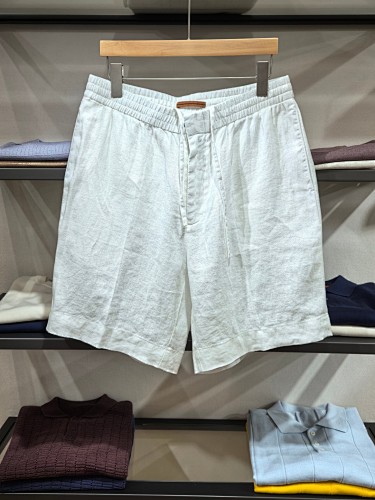 ZZ Linen Casual Shorts Made From 100 Natural Linen Feature An Elastic Waistband With A Dou