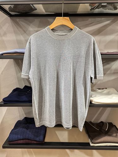 LP's New Silk And Linen Short-sleeved T-shirt A Blend Of Pure Natural Linen And Silk Wool