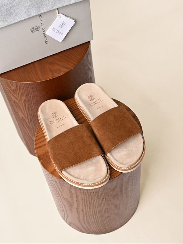 Suede Slide Sandals