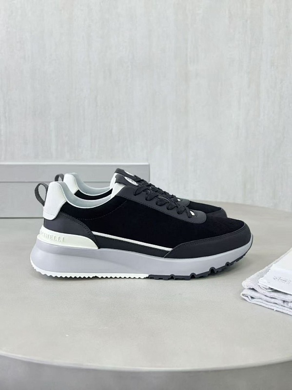 Leather-Trimmed Suede Sneakers