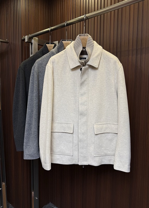 Zegna New Jacket Color Apricot Grey Dark Grey Size 48-56