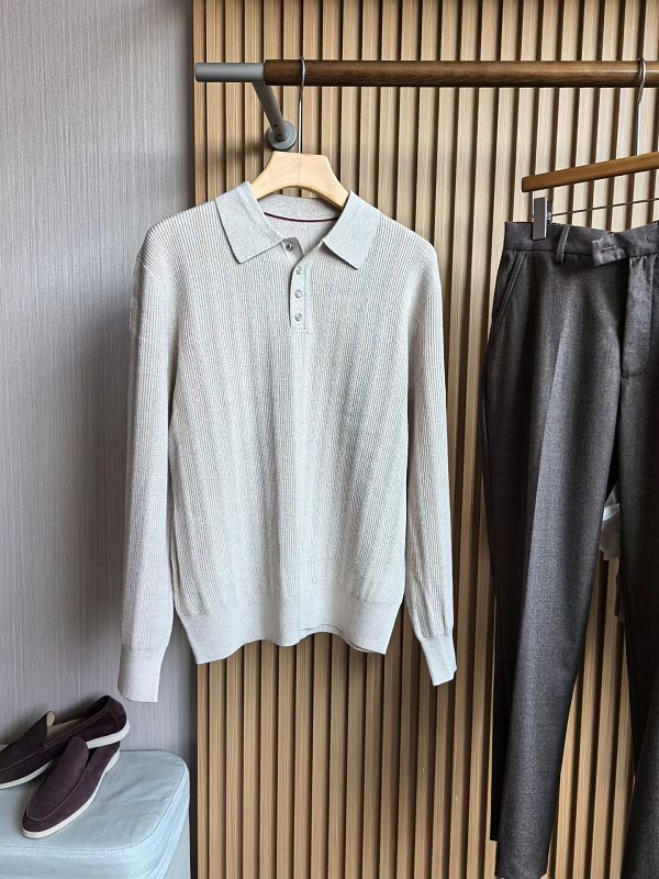 Bc Long Sleeved Woolen Polo Shirt