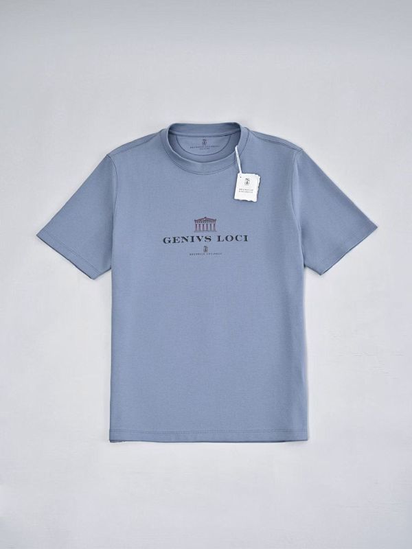 Cotton Jersey Crew Neck T-shirt With Print