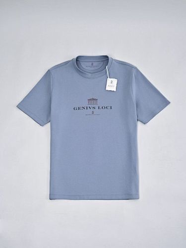 Cotton Jersey Crew Neck T-shirt With Print