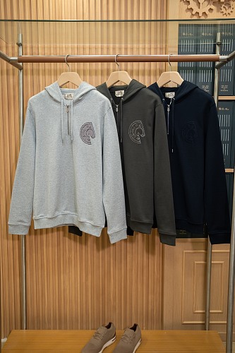 Hooded Sweater With Clou De Selle