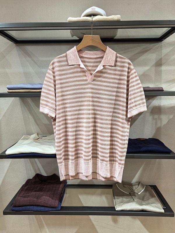 LP Linen Striped Short-sleeved Shirt From Color To Material Focuses On A Cool And Sunny Fe