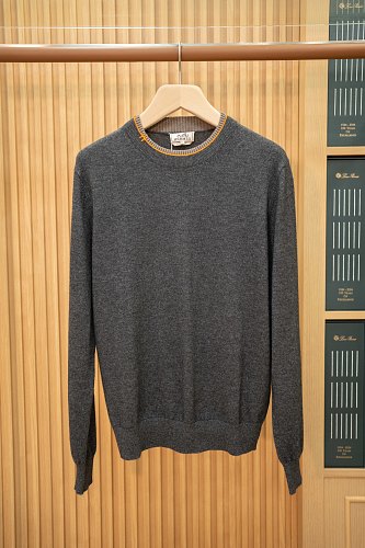 Cashmere Crewneck Motif Grey