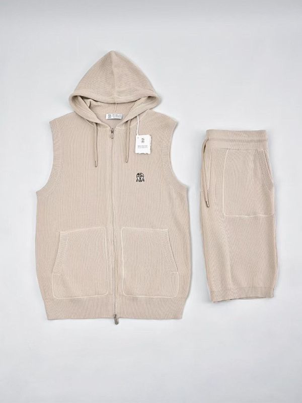 Logo-embroidered Cotton Hooded Gilet